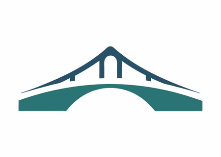 Minimalist Bridge logo design symbol template on white backgroundのイラスト素材