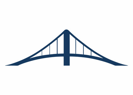 Minimalist Bridge logo design symbol template on white background