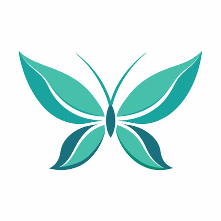 Minimalist Butterfly logo design symbol template on white backgroundのイラスト素材