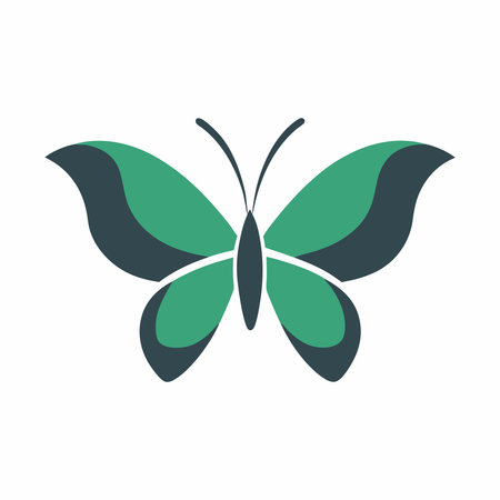 Minimalist Butterfly logo design symbol template on white backgroundのイラスト素材