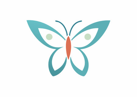 Minimalist Butterfly logo design symbol template on white backgroundのイラスト素材