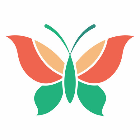 Minimalist Butterfly logo design symbol template on white backgroundのイラスト素材