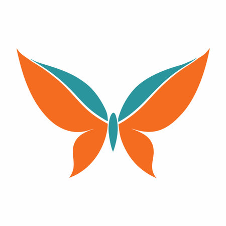Minimalist Butterfly Wings logo design symbol template on white background