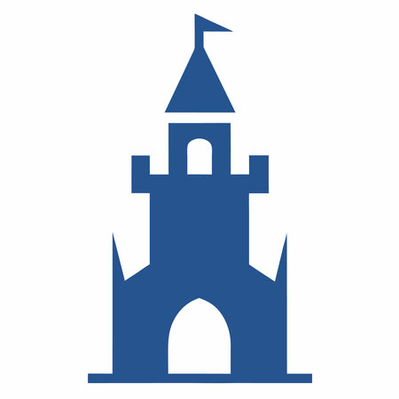 Minimalist Castle Tower logo design symbol template on white backgroundのイラスト素材