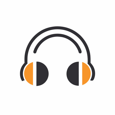 Minimalist Headphone logo design symbol template on white backgroundのイラスト素材