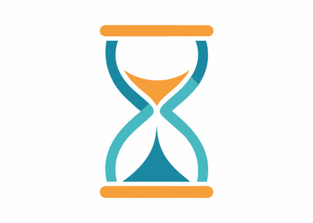 Minimalist Hourglass logo design symbol template on white backgroundのイラスト素材