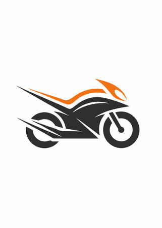 Minimalist motorcycle logo design symbol template on white backgroundのイラスト素材