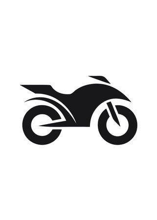 Minimalist motorcycle logo design symbol template on white backgroundのイラスト素材
