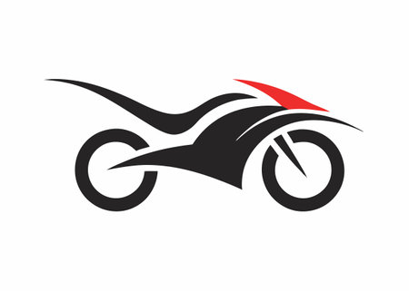 Minimalist motorcycle logo design symbol template on white backgroundのイラスト素材