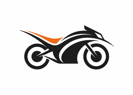Minimalist motorcycle logo design symbol template on white backgroundのイラスト素材