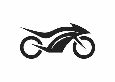 Minimalist motorcycle logo design symbol template on white backgroundのイラスト素材