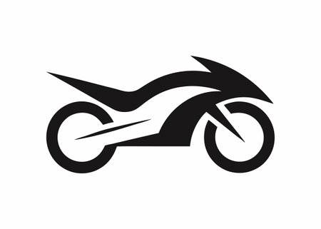 Minimalist motorcycle logo design symbol template on white backgroundのイラスト素材
