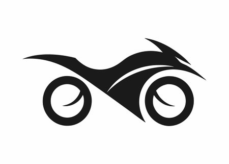 Minimalist motorcycle logo design symbol template on white backgroundのイラスト素材