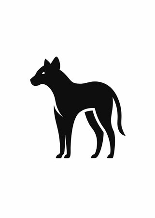 Minimalist Hyena logo design symbol template on white backgroundのイラスト素材