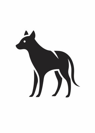 Minimalist Hyena logo design symbol template on white backgroundのイラスト素材