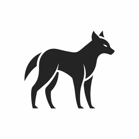 Minimalist Hyena logo design symbol template on white backgroundのイラスト素材