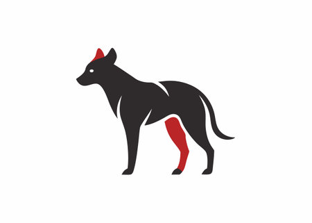 Minimalist Hyena logo design symbol template on white backgroundのイラスト素材