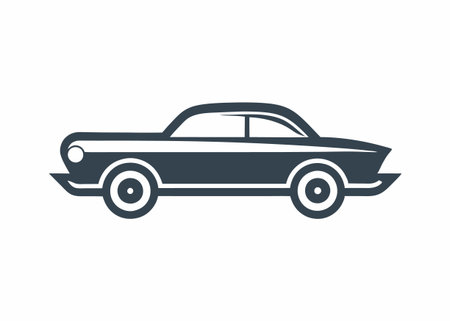 Minimalist Vintage car logo design symbol template on white backgroundのイラスト素材