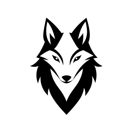 Minimalist Wolf logo design symbol template on white background