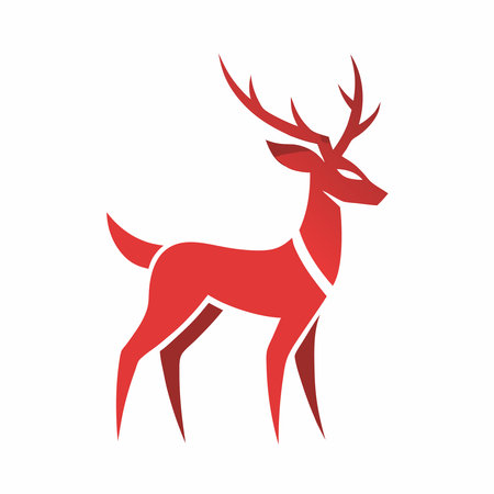 Minimalist Deer logo design symbol template on white backgroundのイラスト素材