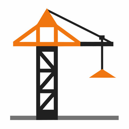 Minimalist construction crane logo design symbol template on white backgroundのイラスト素材