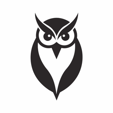Minimalist Owl logo design symbol template on white backgroundのイラスト素材