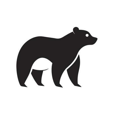 Minimalist Bear logo design symbol template on white backgroundのイラスト素材