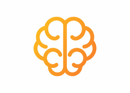 Minimalist Brain logo design symbol template on white backgroundのイラスト素材