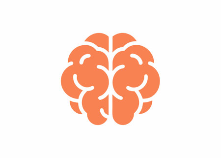 Minimalist Brain logo design symbol template on white backgroundのイラスト素材