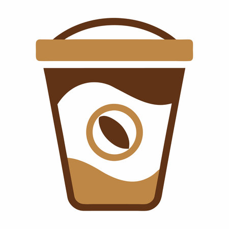 Minimalist Coffee Cup logo design symbol template on white backgroundのイラスト素材