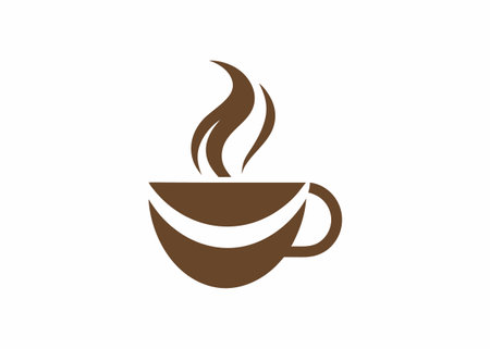 Minimalist Coffee Cup logo design symbol template on white backgroundのイラスト素材