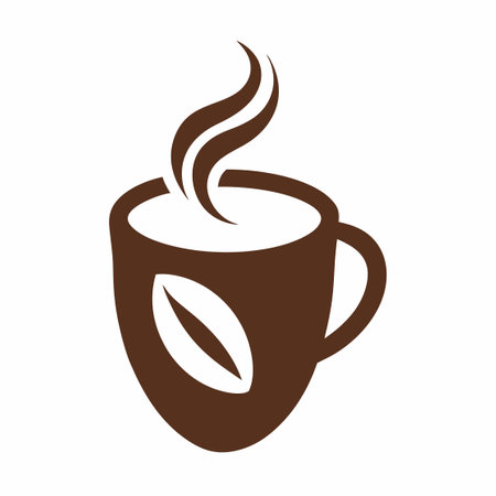 Minimalist Coffee Cup logo design symbol template on white backgroundのイラスト素材