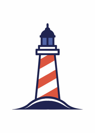 Minimalist Lighthouse logo design symbol template on white backgroundのイラスト素材