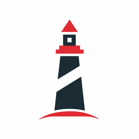Minimalist Lighthouse logo design symbol template on white backgroundのイラスト素材