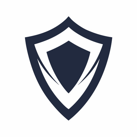 Minimalist Shield logo design symbol template on white backgroundのイラスト素材