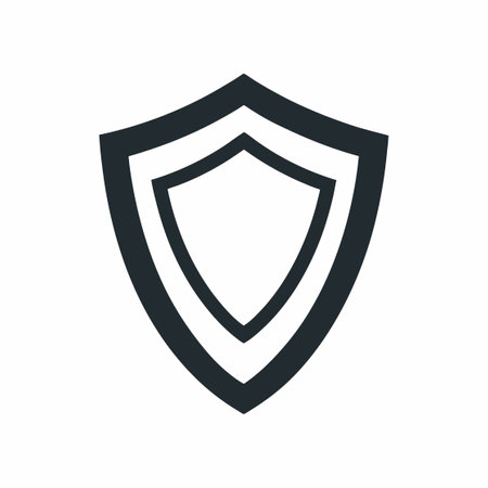 Minimalist Shield logo design symbol template on white backgroundのイラスト素材