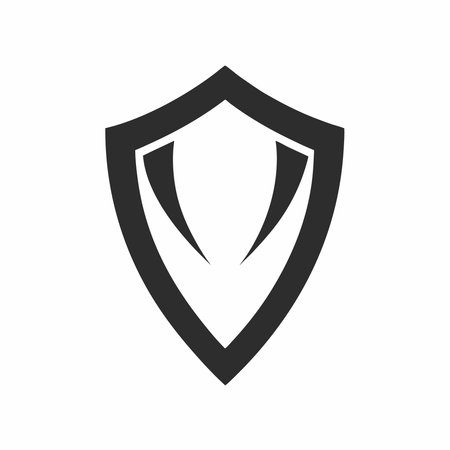 Minimalist Shield logo design symbol template on white backgroundのイラスト素材