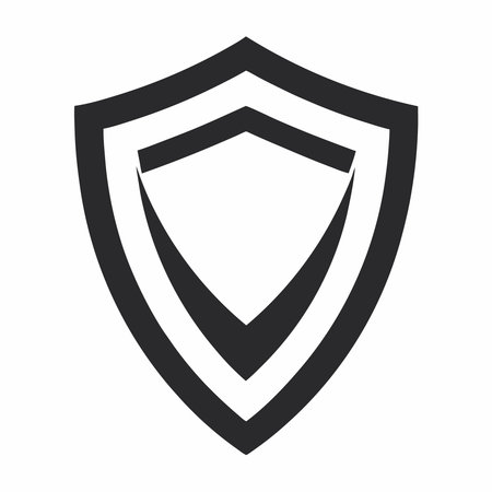 Minimalist Shield logo design symbol template on white backgroundのイラスト素材