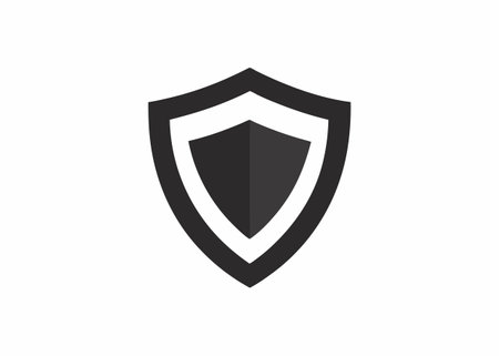 Minimalist Shield logo design symbol template on white backgroundのイラスト素材