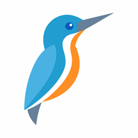 Minimalist kingfisher design symbol template on white backgroundのイラスト素材