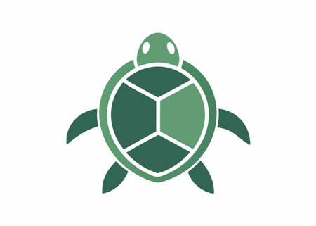 Minimalist turtle design symbol template on white backgroundのイラスト素材