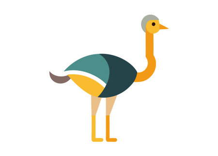 Minimalist ostrich design symbol template on white backgroundのイラスト素材