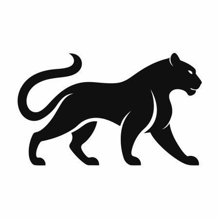 Minimalist panther design symbol template on white backgroundのイラスト素材