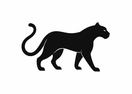 Minimalist panther design symbol template on white backgroundのイラスト素材