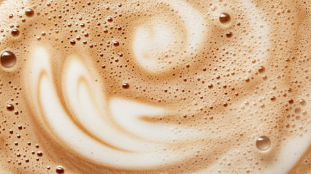 coffee foam with milk on a white background, close-upの写真素材