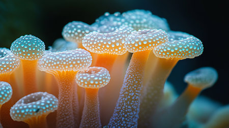 Macro shot of beautiful coral in the sea, shallow depth of fieldの写真素材