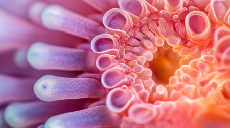 Close up of pink gerbera flower. Macro image of flower.の写真素材
