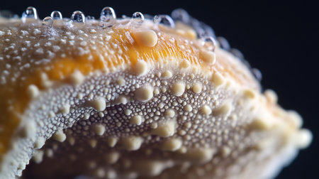 Close-up of a seashell with water droplets on it