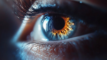 Close-up of human eye with iris. 3d rendering