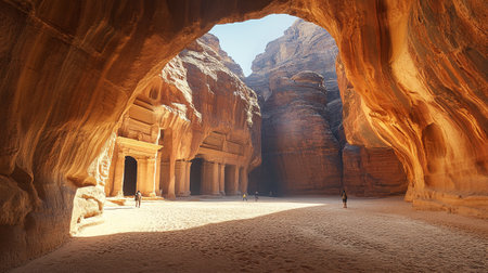 Al Khazneh in the ancient city of Petra, Jordanの写真素材